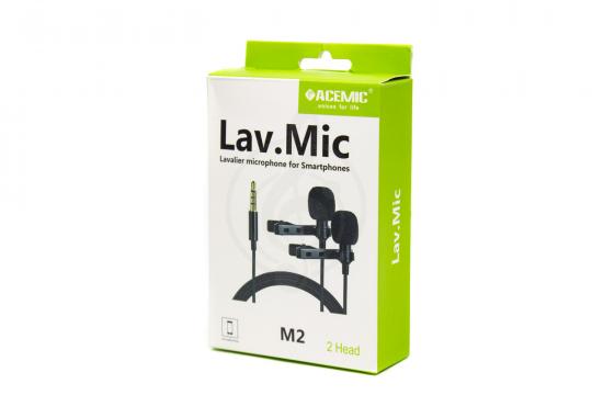 Микрофон для смартфона Acemic M2 - Микрофон петличный двойной - фото 2