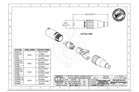AMPHENOL AC3MMB - Разъем XLR - фото 2 Разъем XLR AMPHENOL AC3MMB - Разъем XLR - фото 2
