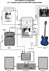 Педаль эффектов для электрогитары AMT Electronics F1 - гитарный предусилитель (Fender Twin) - фото 2