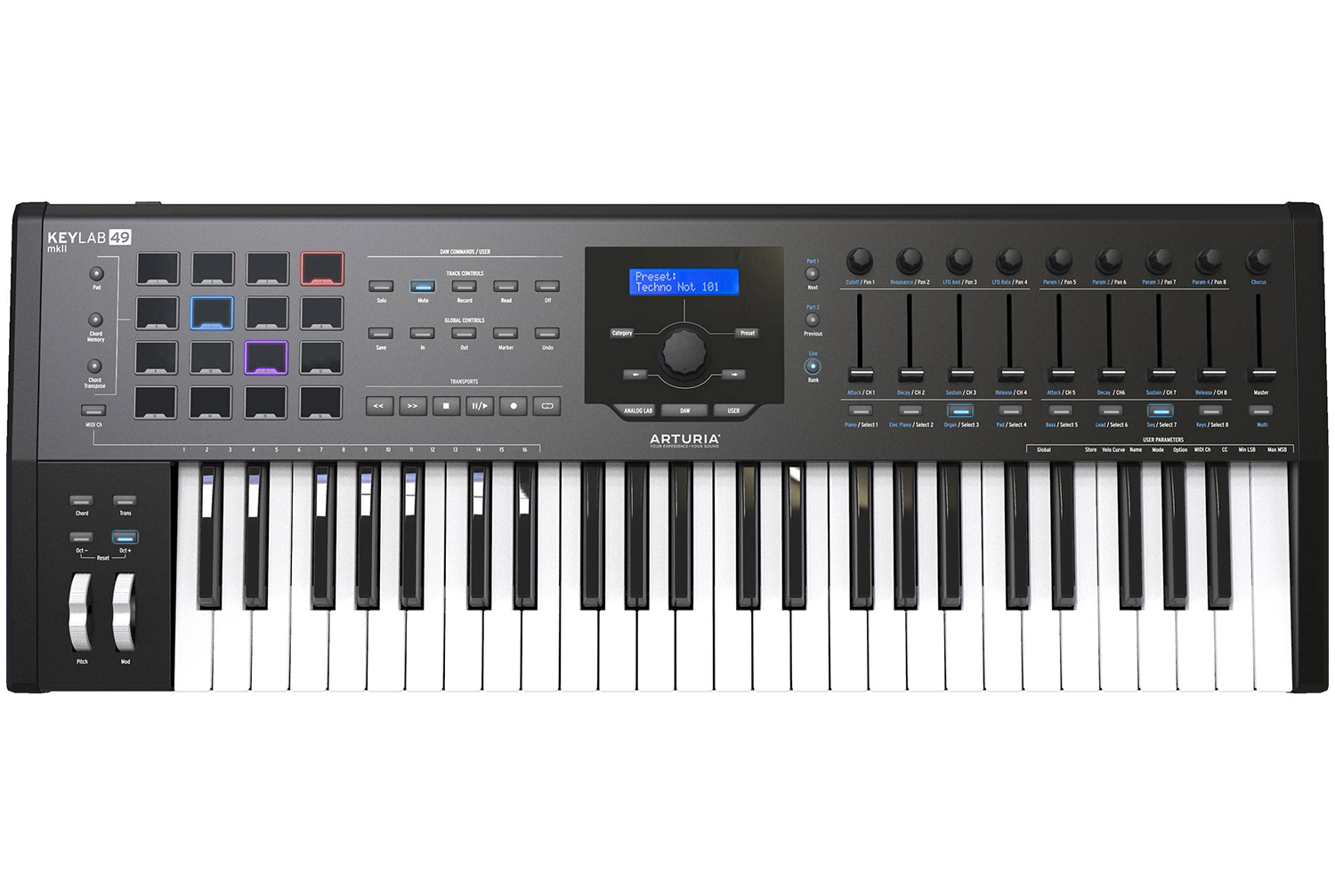 MIDI-клавиатура Arturia KeyLab mkII 49 Black - MIDI-клавиатура - фото 1