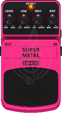 Педаль эффектов для электрогитары Behringer SM400 "Super metal" педаль эффектов  - фото 1