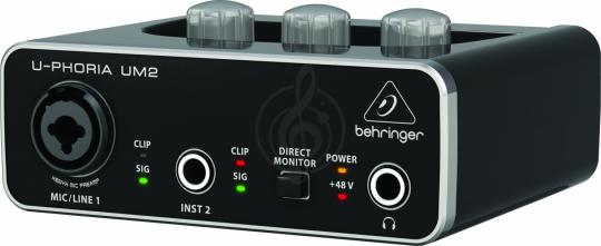  BEHRINGER UM2 Аудиофил 2x2 USB аудио интерфейс с микрофонным предусилителем XENYX, фантомное питание - фото 2