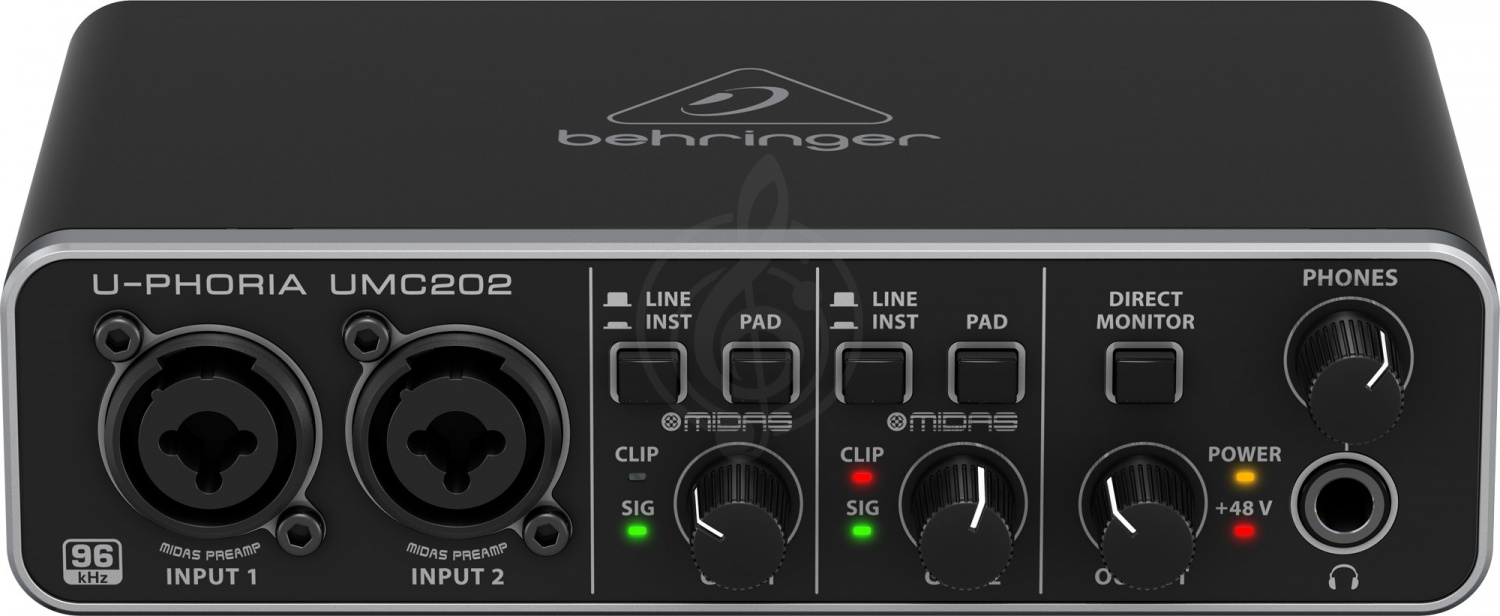  BEHRINGER UMC202  аудиоинтерфейс 2x2 - фото 2