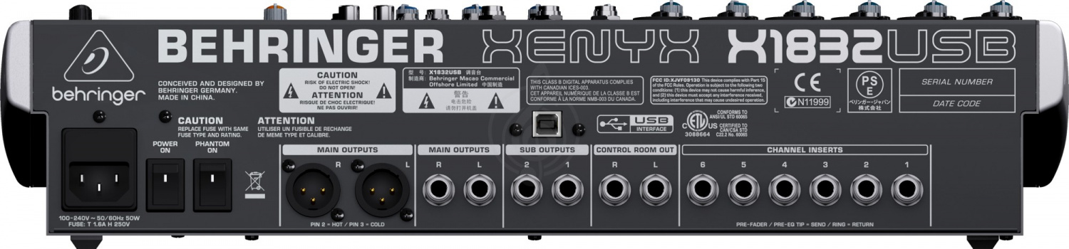 Аналоговый микшер Behringer Xenyx X1832USB аналоговый микшер - фото 5