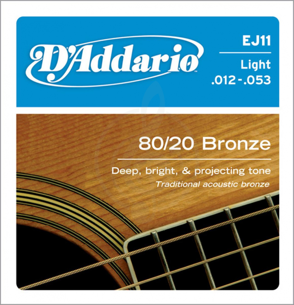 Струны для акустической гитары D`Addario EJ11 - Струны для акустической гитары бронза Light 12-53 - фото 2