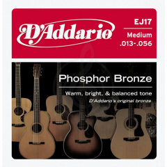 Струны для акустической гитары D'Addario EJ17 - струны для ак. гитары фосфор/бронза, Medium 13-56 - фото 2