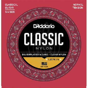 D'Addario EJ27N 3/4 - струны для классических гитар 3/4, среднее натяжение - фото 1 Струны для классической гитары D'Addario EJ27N 3/4 - струны для классических гитар 3/4, среднее натяжение - фото 1