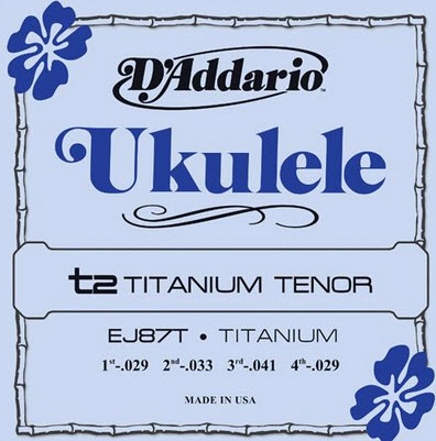 Струны для укулеле тенор D'Addario EJ87T Titanium Комплект струн для укулеле тенор 029 .033 .041 .029 - фото 1