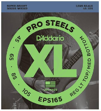 Струны для бас-гитары D'Addario EPS165 ProSteels - Комплект струн для бас-гитары, Custom Light, 45-105, Long Scale - фото 1