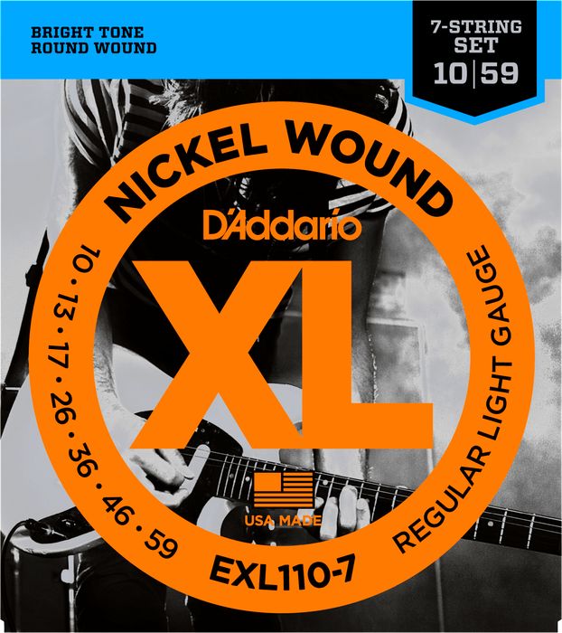 Струны для электрогитары D'Addario EXL110-7 Струны для 7-ми электрогитары 10-59 - фото 1