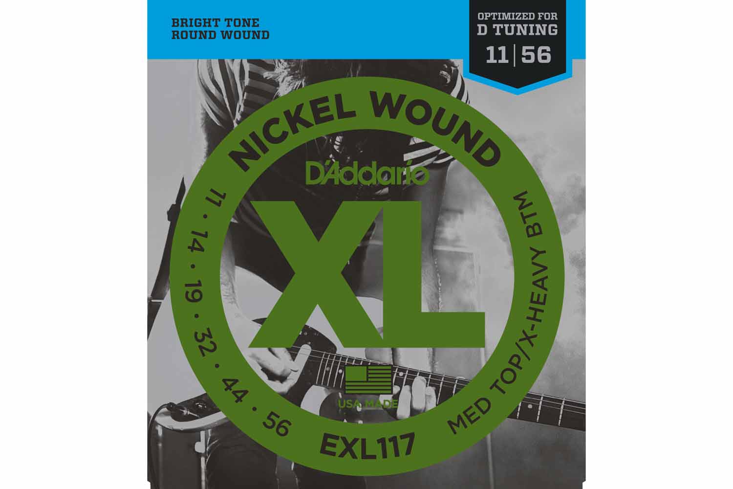 Струны для электрогитары D`Addario EXL117  XL NICKEL WOUND - Струны для электрогитары 11-56 - фото 1