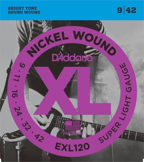 Струны для электрогитары D'Addario EXL120 Струны для электрогитары 9-42 - фото 1