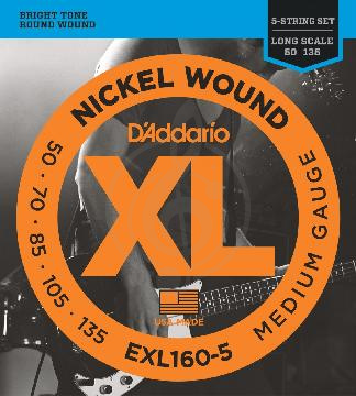 Изображение Струны для бас-гитары D'Addario EXL160-5