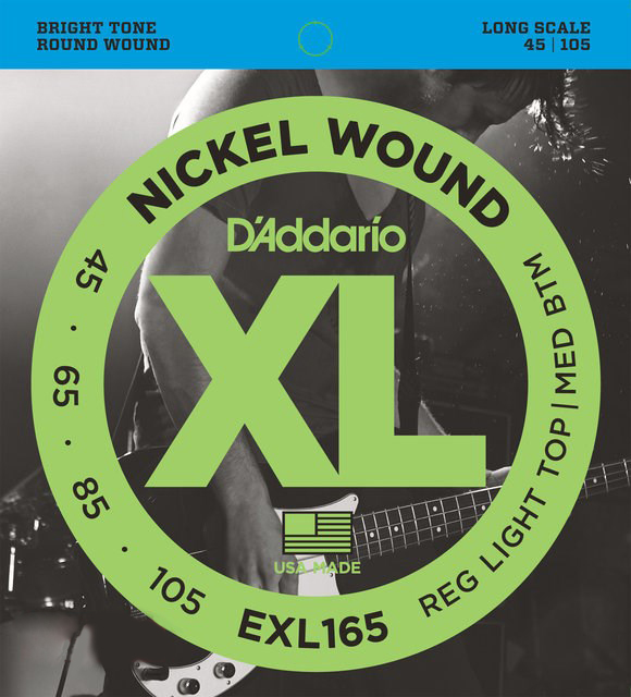 Струны для бас-гитары D'Addario EXL165 XL - Струны для бас-гитары 45-105 - фото 1