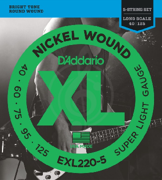 D'Addario EXL220-5 Струны для 5-струнной бас-гитары 40-125 - фото 1 Струны для бас-гитары D'Addario EXL220-5 Струны для 5-струнной бас-гитары 40-125 - фото 1
