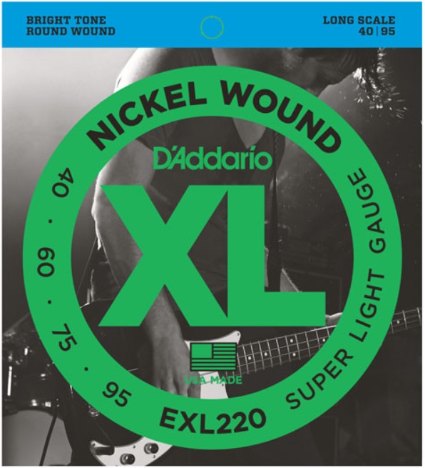 Струны для бас-гитары D'Addario EXL220 Струны для бас-гитары 40-95 - фото 1