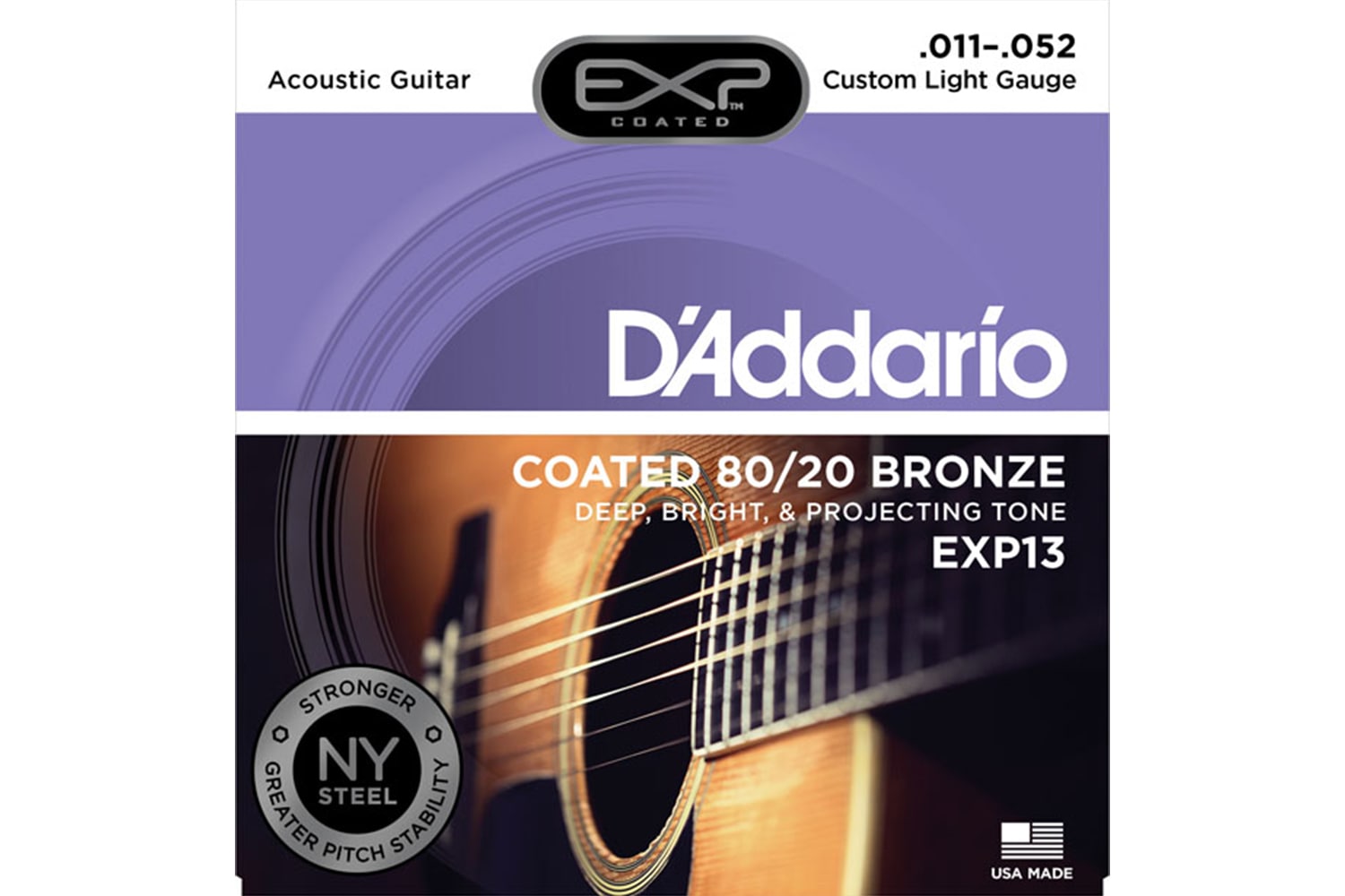 Струны для акустической гитары D'ADDARIO EXP13 - Струны для акустической гитары - фото 1