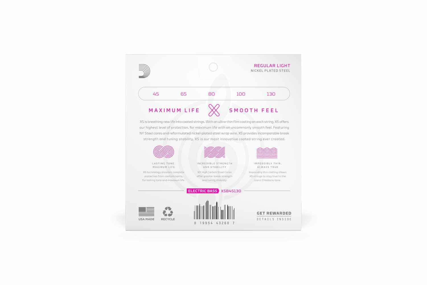 Струны для бас-гитары D'Addario XSB45130 XS Nickel - Комплект струн для 5-струнной бас-гитары - фото 3