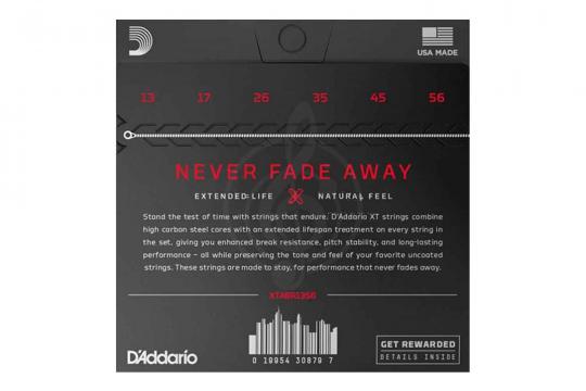 Струны для акустической гитары D'Addario XTABR1356 XT - Струны для акустической гитары 13-56 - фото 2