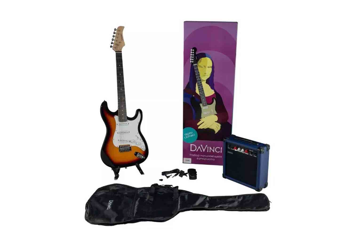 Электрогитара Stratocaster DAVINCI SET-100 SB - Комплект электрогитары - фото 1