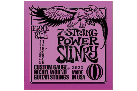 Ernie Ball 2620 - Струны для 7-стр эл.гитары 11-58 - фото 1 Струны для электрогитары Ernie Ball 2620 - Струны для 7-стр эл.гитары 11-58 - фото 1