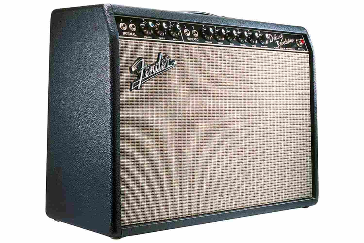 Комбоусилитель для электрогитары FENDER `65 DELUXE REVERB 22 WATTS/1-12` JENSEN 7 BLACK TOLEX - Гитарный ламповый усилитель - фото 1