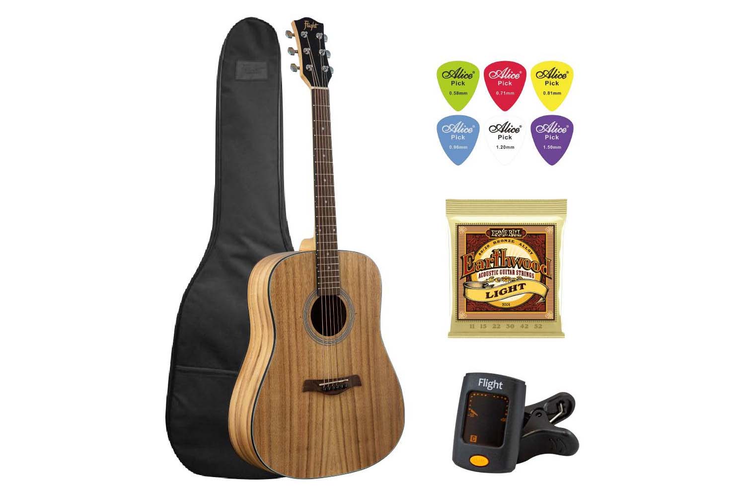 Акустическая гитара FLIGHT D-175 AC dPACK 1 - Гитара акустическая набор - фото 1