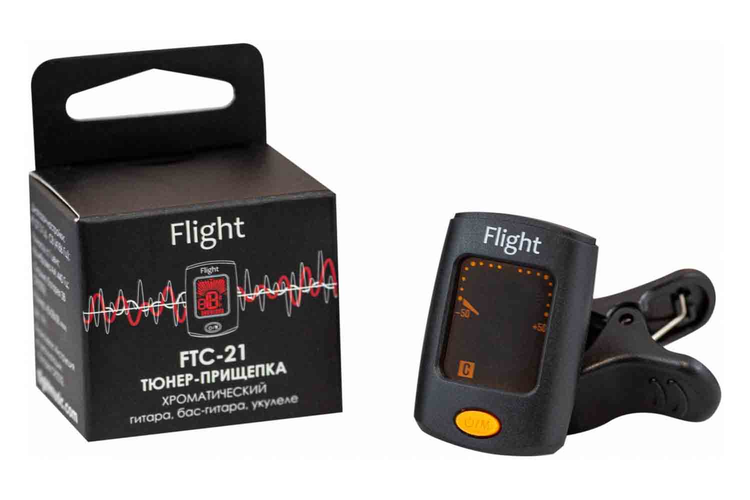 Тюнер для гитары FLIGHT FTC-21 - хроматический тюнер-прищепка - фото 1