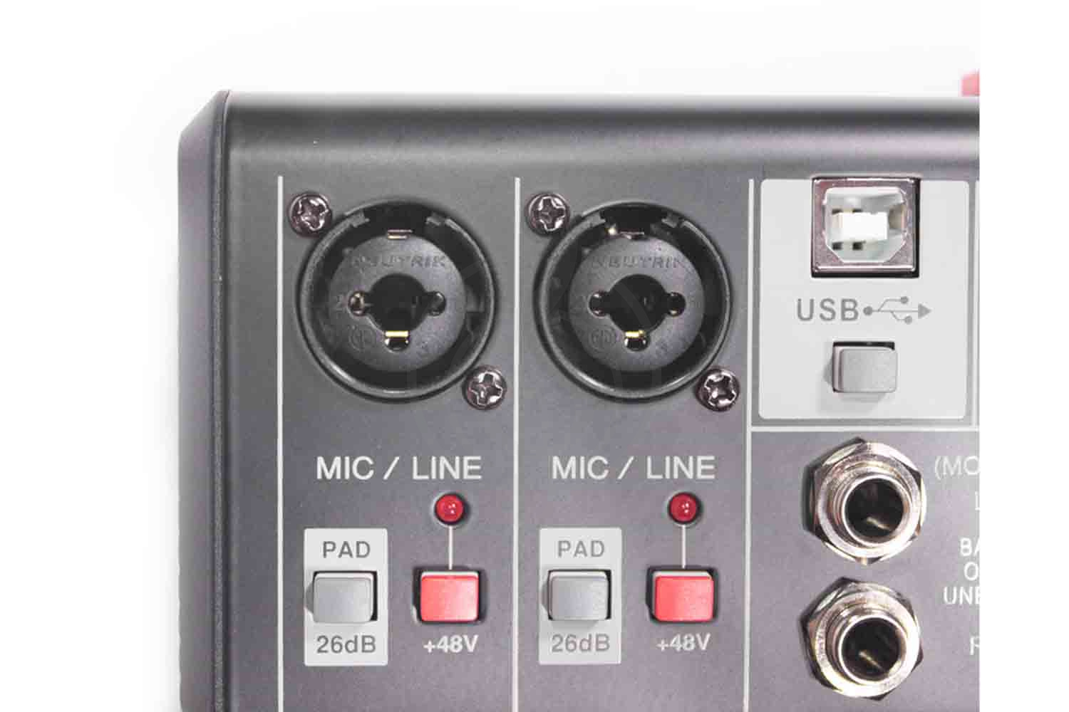 Аналоговый микшер GrandVox MC-04X USB Микшерный пульт аналоговый  - фото 3