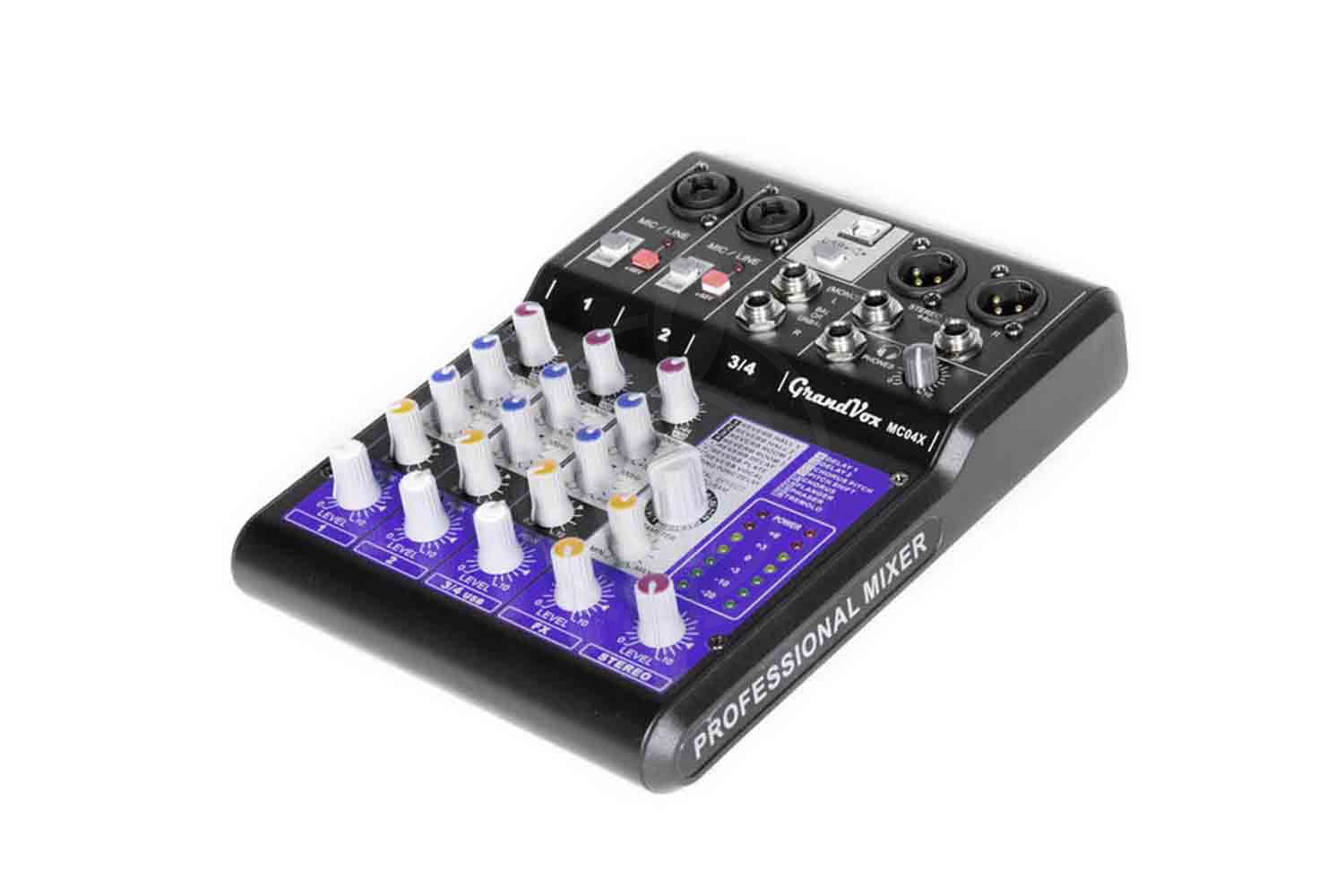 Аналоговый микшер GrandVox MC-04X USB Микшерный пульт аналоговый  - фото 8