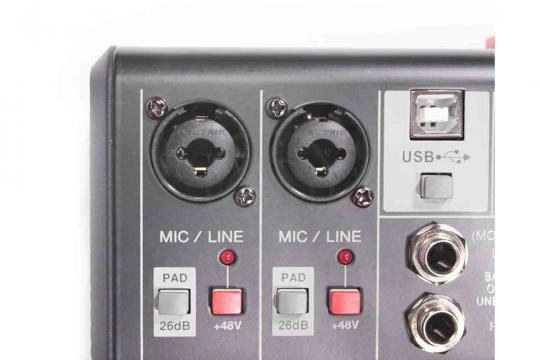 Аналоговый микшер GrandVox MC-04X USB Микшерный пульт аналоговый  - фото 3