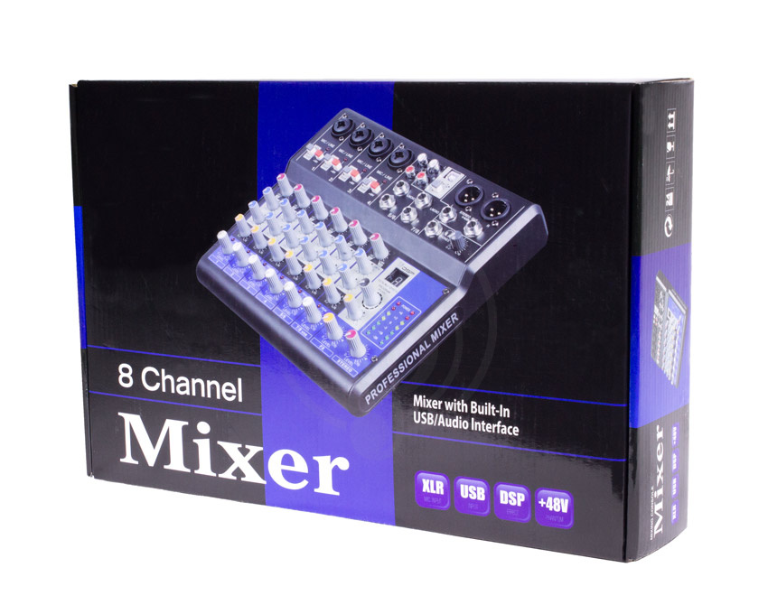 Аналоговый микшер GrandVox MC-08X USB Микшерный пульт аналоговый  - фото 8