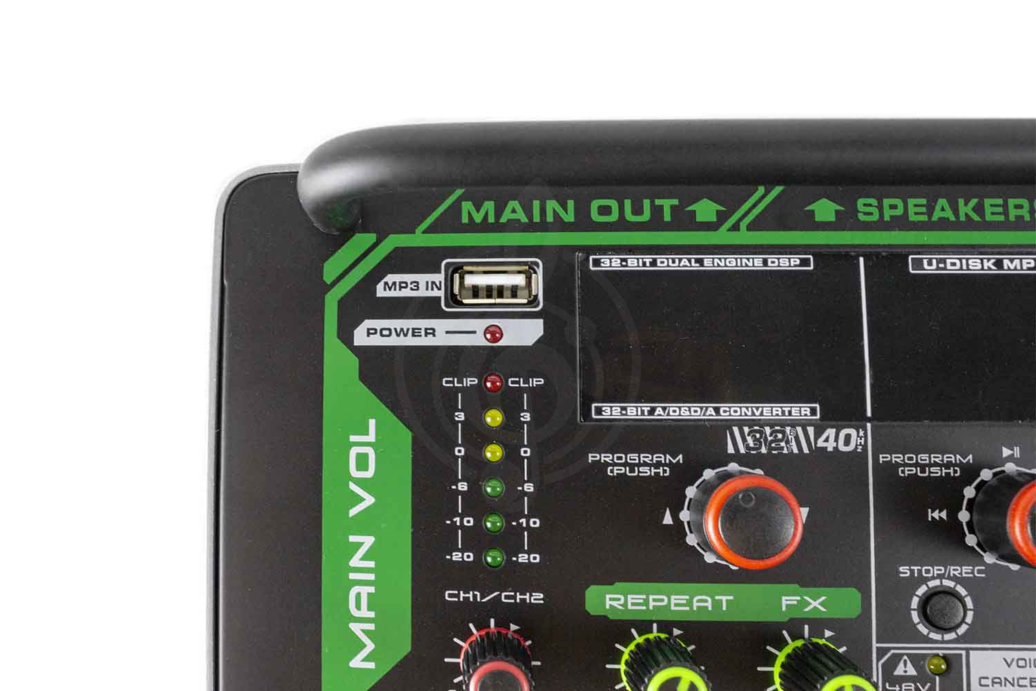 Активный микшер GrandVox MP8X - Активный микшерный пульт с аккумулятором - фото 2