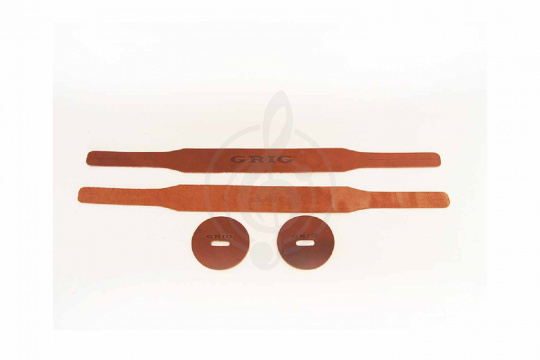 Фурнитура для ударных Grig GRT-2 - Ремни для оркестровых тарелок, кожа, коричневые - фото 1