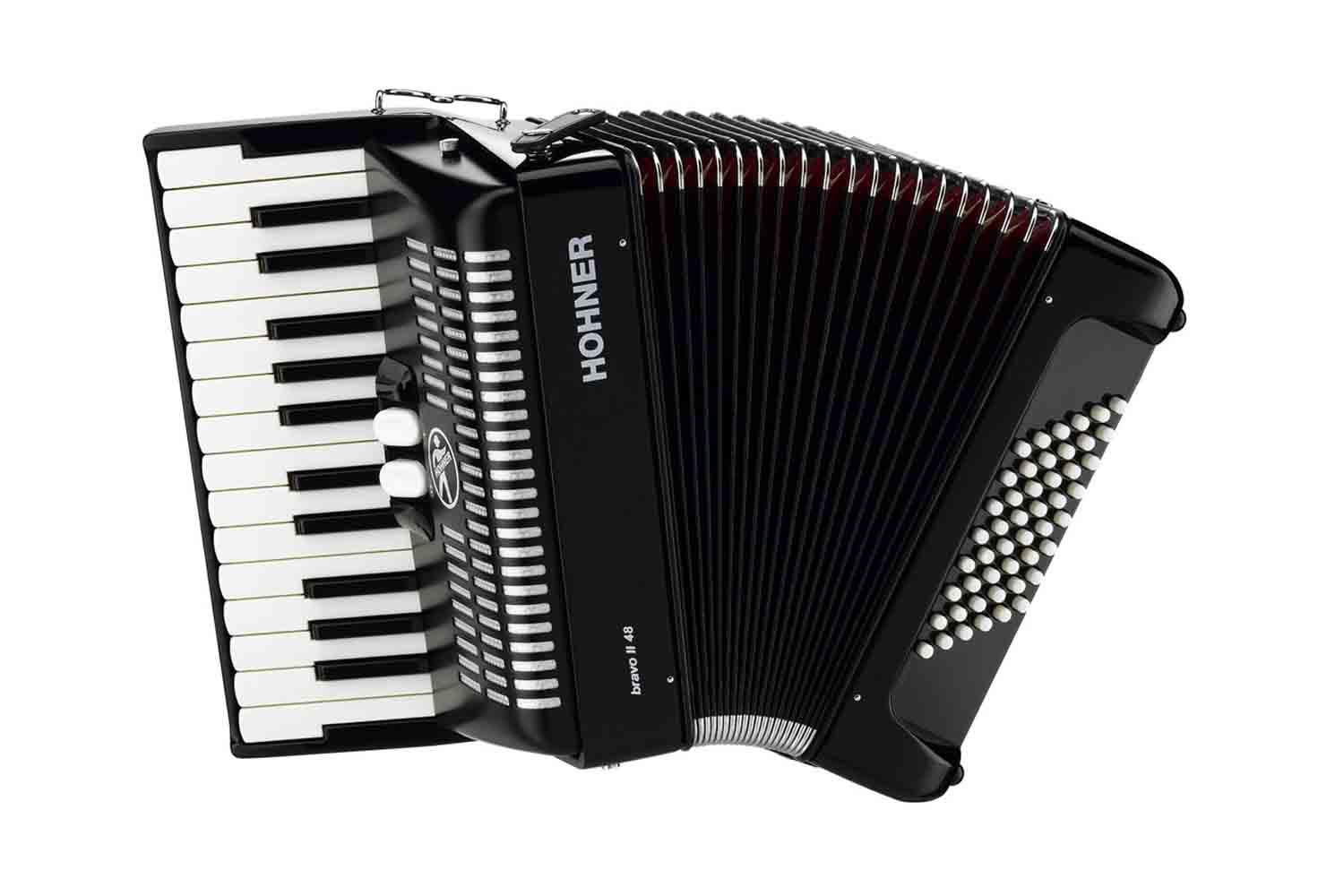 Аккордеон 1/2 Hohner A1652 BRAVO II 48 Black Аккордеон - фото 1