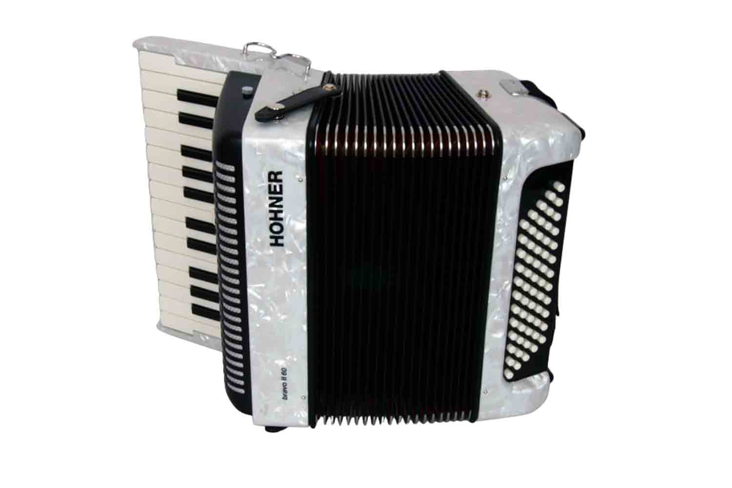 Аккордеон 1/2 Hohner A1695 BRAVO II 60 White Аккордеон - фото 1