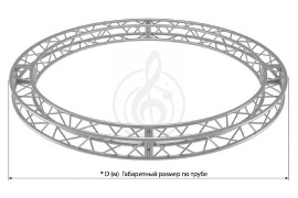 Изображение IMLIGHT Q25/31-D2 Круг квадратной конфигурации диаметром 2м, 250x250мм, d40x2 \ d16x2мм. Крепежный р