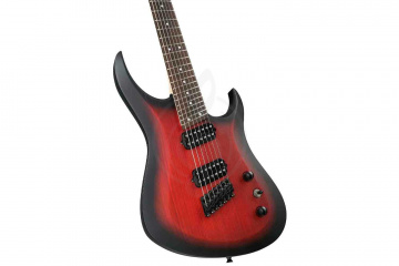 Электрогитара Superstrat Inspector Shturm-7-ms-red-burst - Электрогитара 7-струнная мультимензурная, красный санберст - фото 3