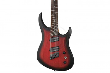 Электрогитара Superstrat Inspector Shturm-7-ms-red-burst - Электрогитара 7-струнная мультимензурная, красный санберст - фото 4