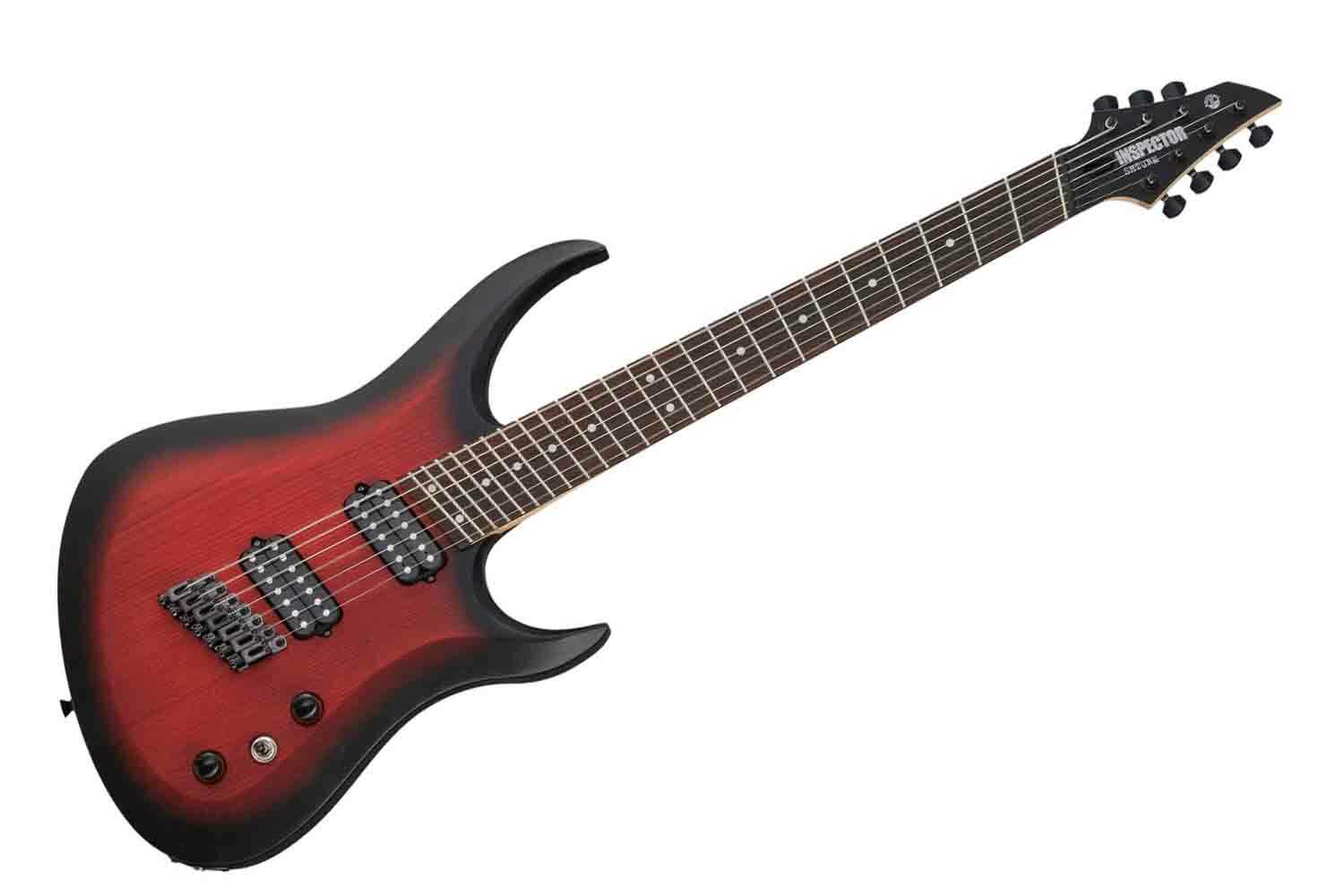 Электрогитара Superstrat Inspector Shturm-7-ms-red-burst - Электрогитара 7-струнная мультимензурная, красный санберст - фото 1