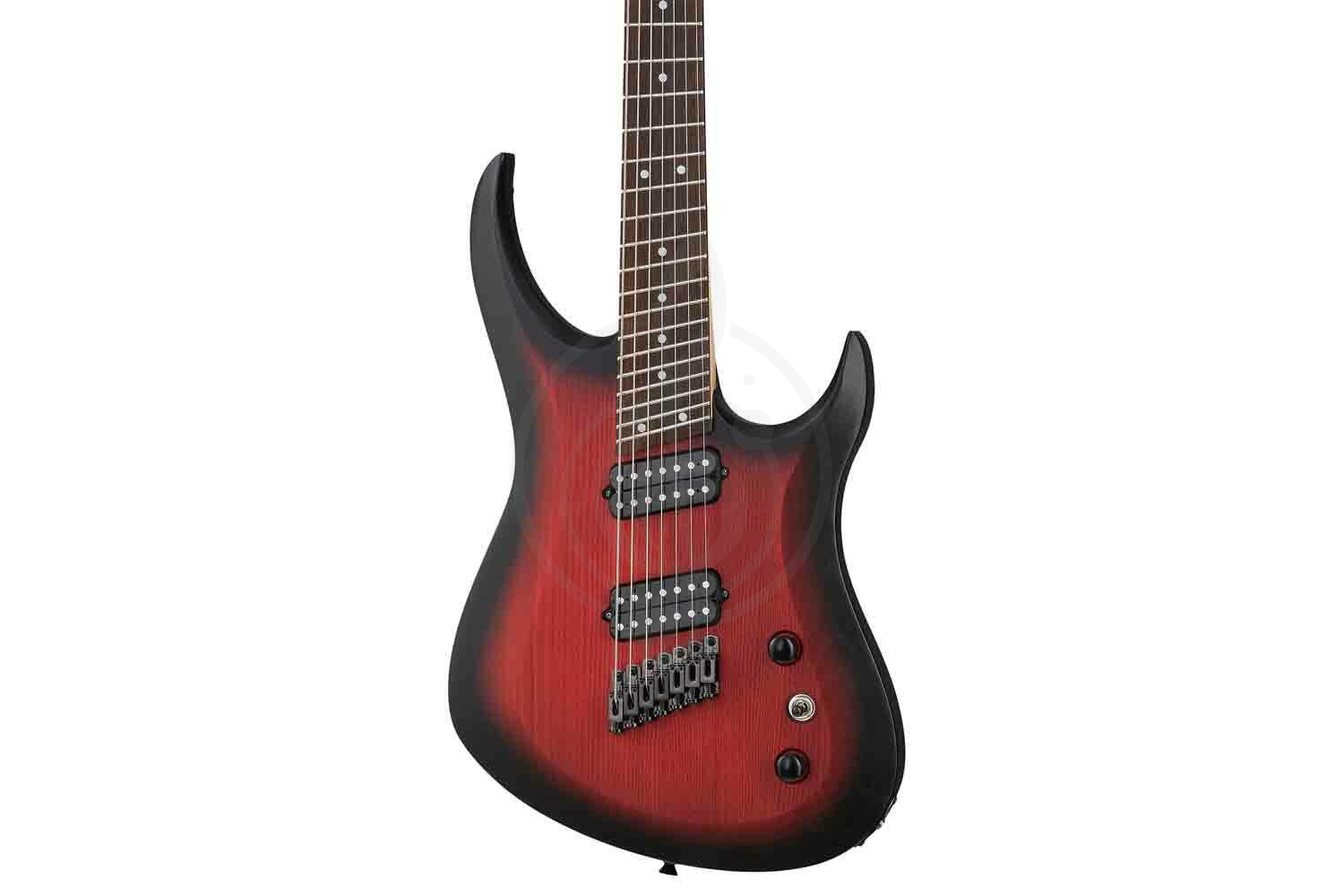 Электрогитара Superstrat Inspector Shturm-7-ms-red-burst - Электрогитара 7-струнная мультимензурная, красный санберст - фото 4