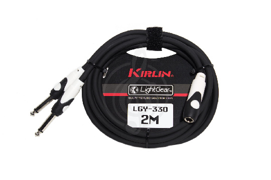 Y-кабель Kirlin LGY-330 2M BK - кабель соединительный 1/4" Jack f - 2x 1/4" Jack m, черный - фото 1