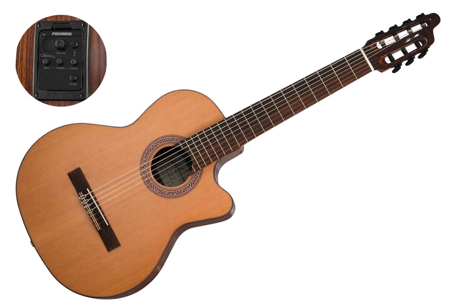 Классическая гитара 4/4 Kremona F65CW-7S-VE Performer Series Fiesta - Электро-акустическая 7-струн. класс. гитара - фото 1