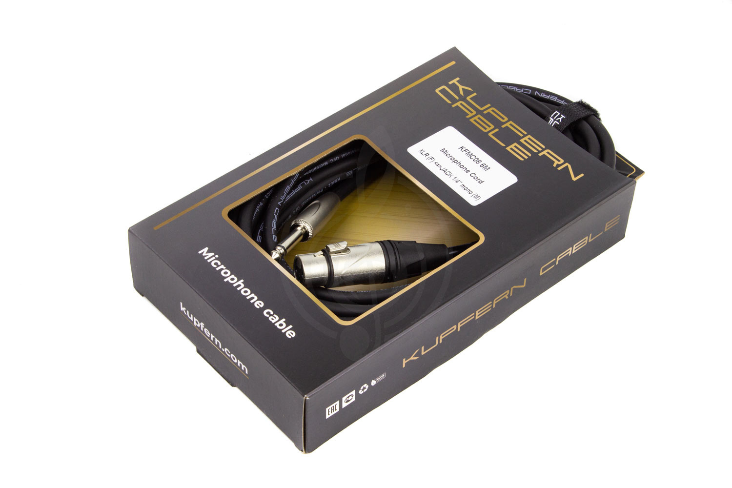 XLR-Jack микрофонный кабель KUPFERN KFMC08 6M - Шнур микрофонный XLR мама -  Jack 1/4 mono папа - фото 4