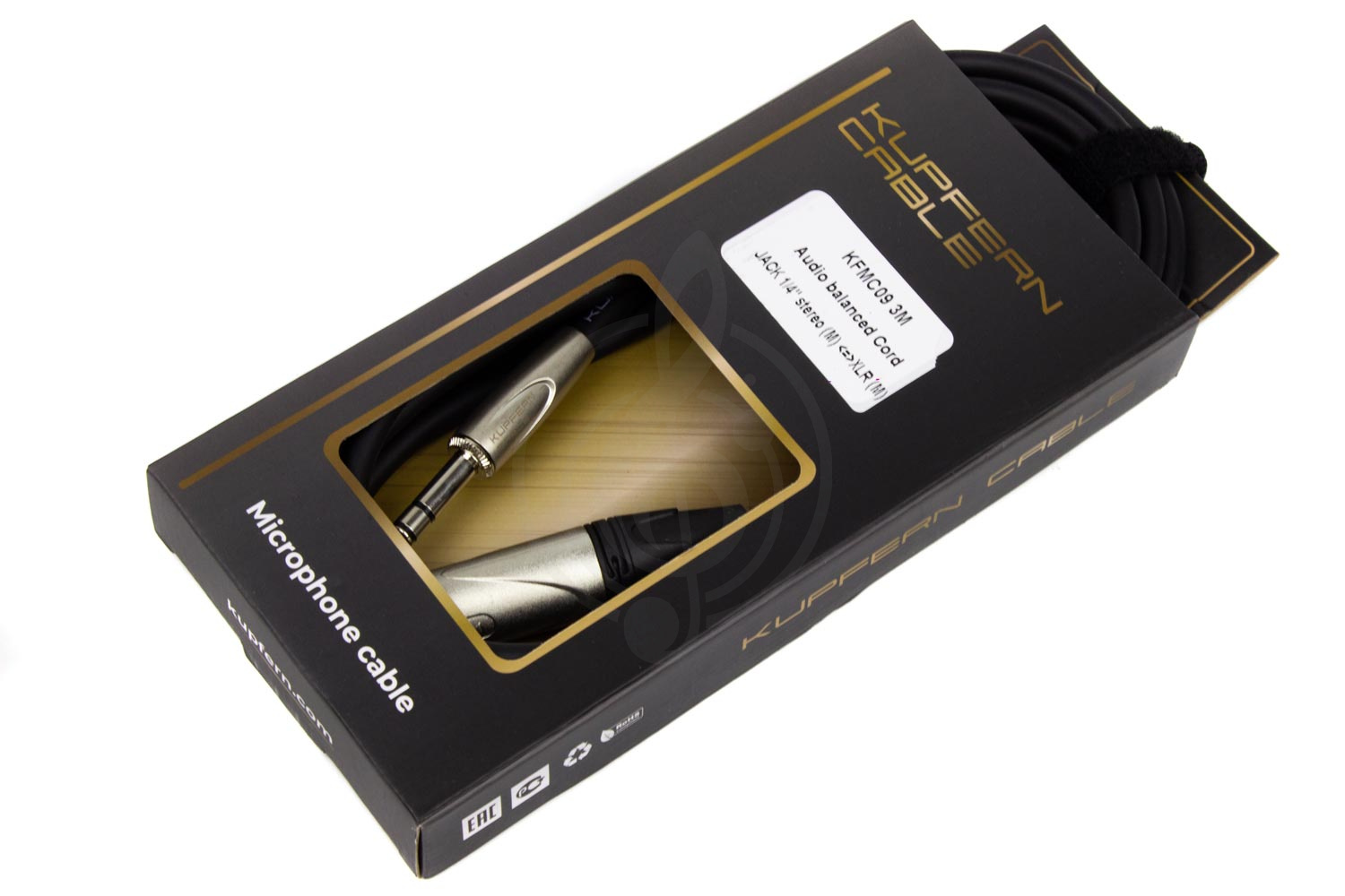 XLR-Jack микрофонный кабель KUPFERN KFMC09 3M - Шнур аудиобалансный Jack 1/4 stereo папа- XLR папа - фото 4