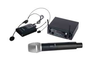 Изображение LAudio PRO2-MH - Двухканальная радиосистема с ручным передатчиком и головным микрофоном