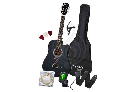 Акустическая гитара Mirra MAG-38CKIT-BLK - Акустическая гитара, комплект - фото 1