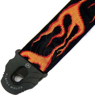 Ремень для гитары Planet Waves 50PLA01 Planet Lock Ремень для гитары с фиксатором, рисунок "Flames"  - фото 2