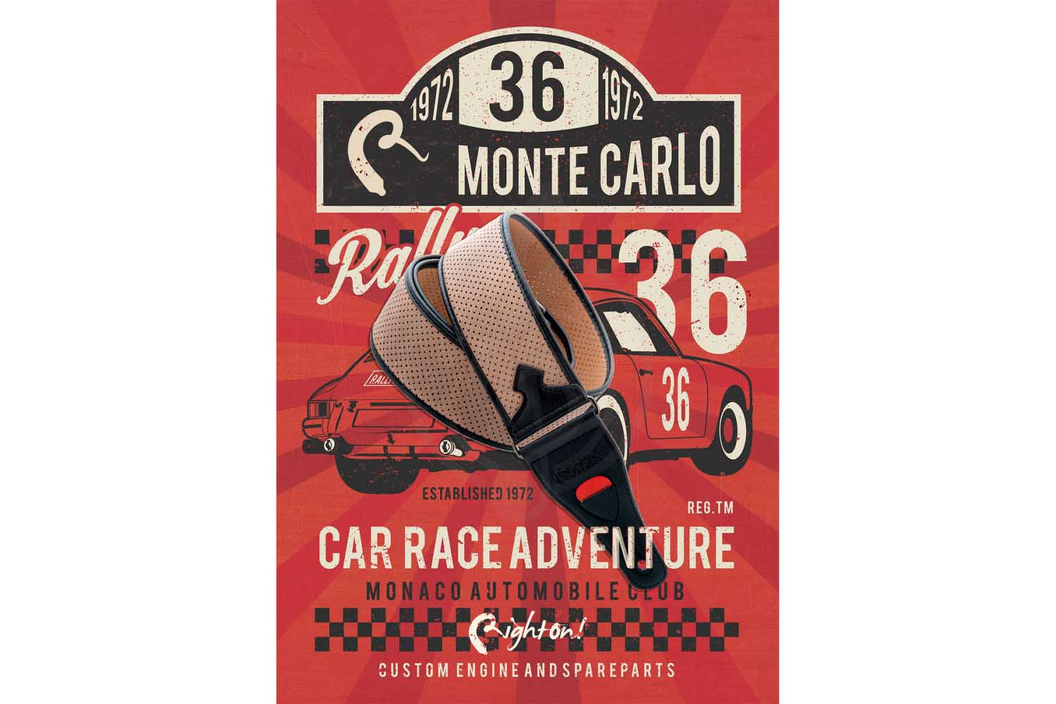 Ремень для гитары RightOn Straps Talisman Monte-Carlo Red - Ремень для гитары - фото 2