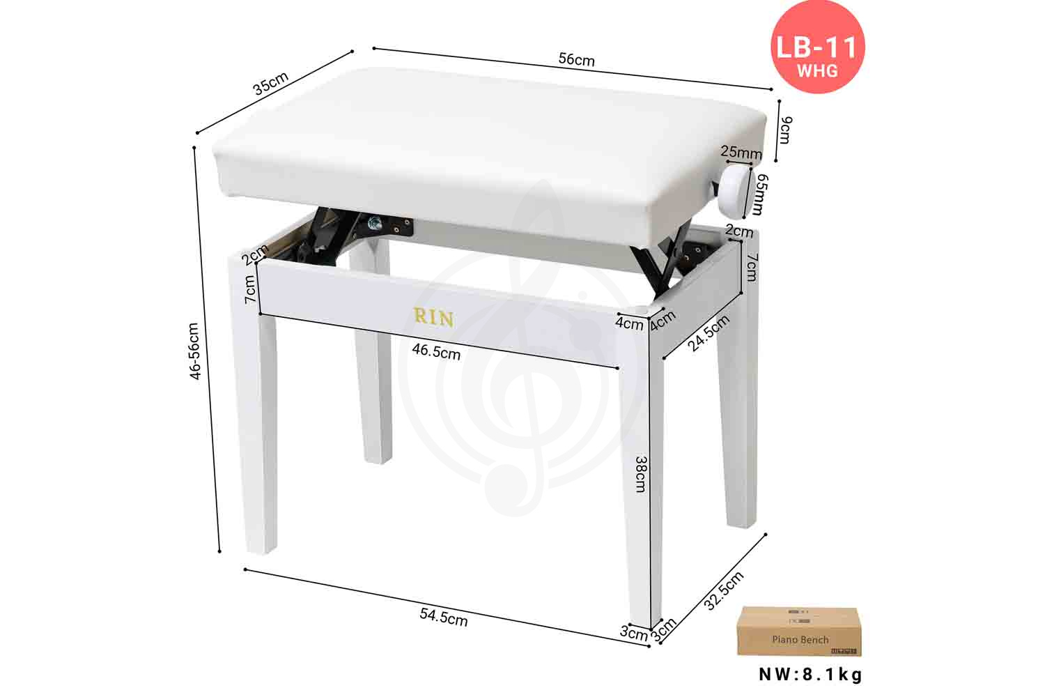 Банкетка Rin LB-11WHG - Банкетка - фото 13
